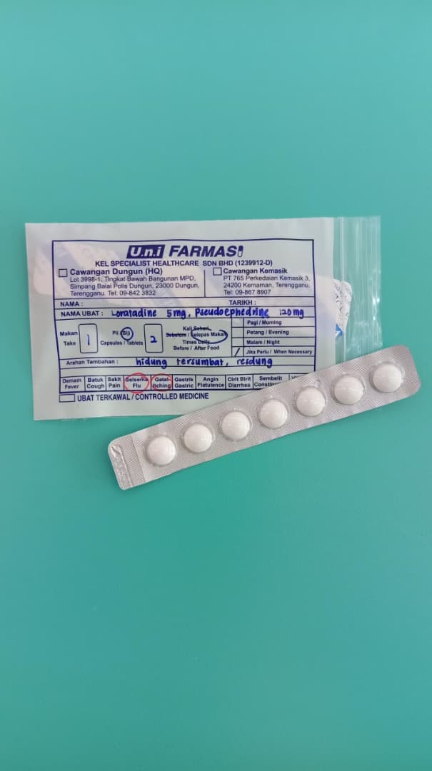 loratadine+pseudoephedrine 7s